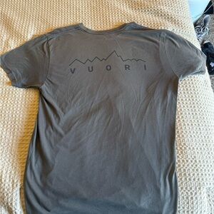 Vuori Short Sleeve Crew Tee in Olive Drab with Back Logo